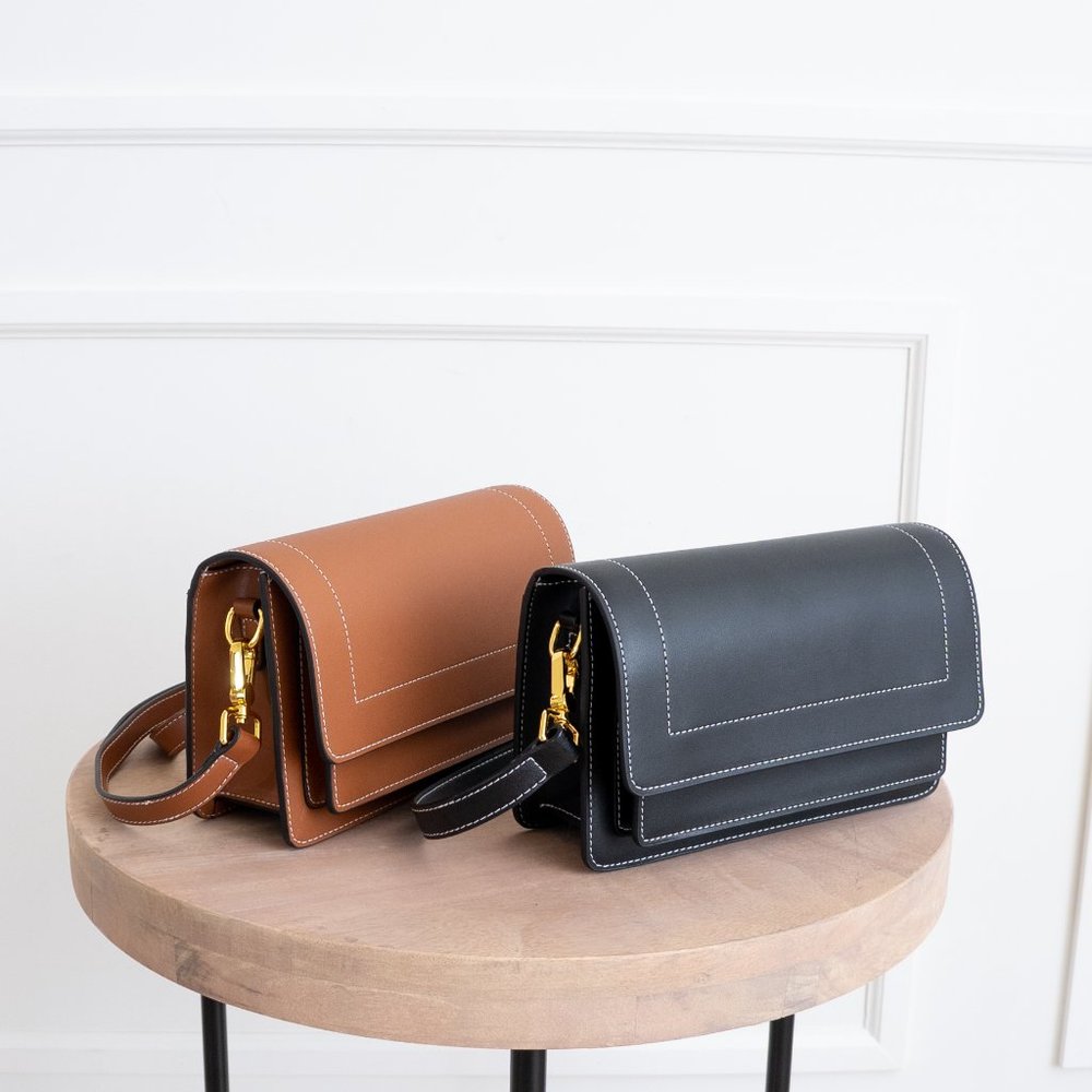 Ingrid Crossbody / Shoulder Bag - Leather - Cognac - Picture 6 of 12